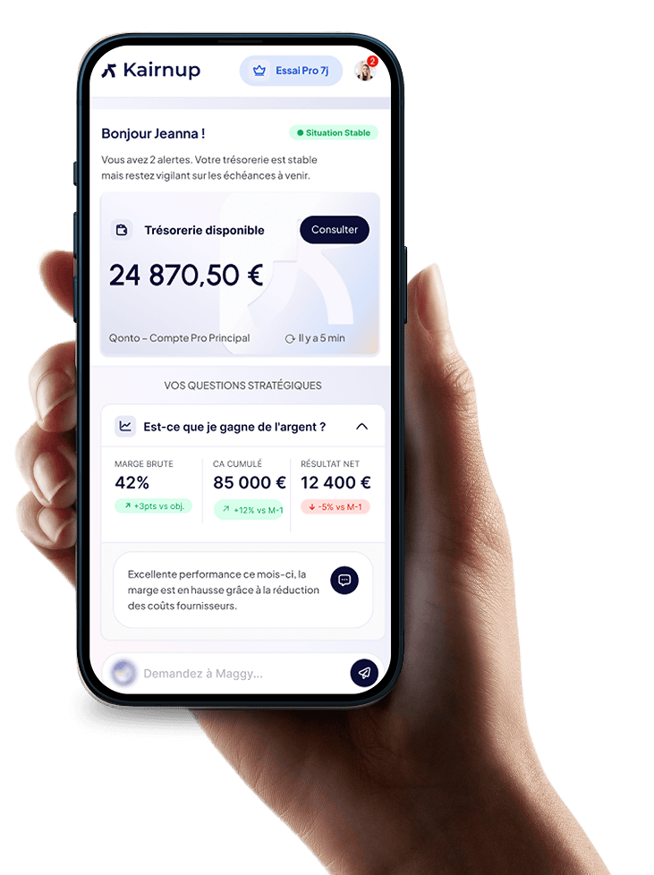 Application KairnUp tenue en main
